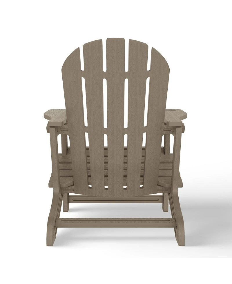 WestinTrends Tool-Free Assembly Outdoor Patio Hdpe Plastic Adirondack Chair with Cup Holder