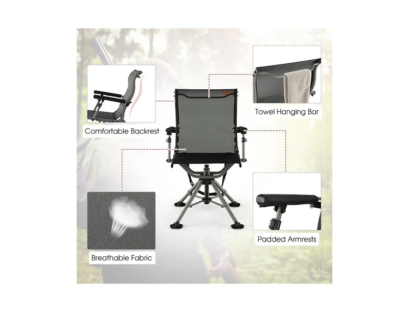 360 Degree Silent Swivel Hunting Chair