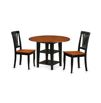 East West Furniture Dining Room Set Black & Cherry