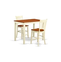 East West Furniture 3 Pc counter height pub set - high Table and 2 counter height Chairs