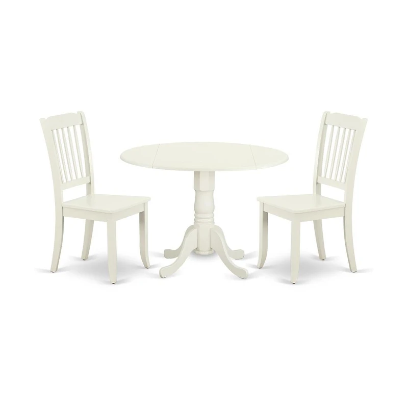 East West Furniture Dining Room Set Linen White