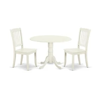 East West Furniture Dining Room Set Linen White