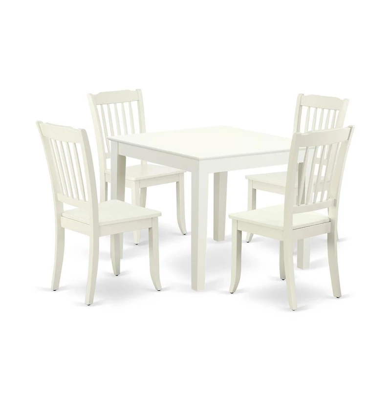 East West Furniture Dining Room Set Linen White