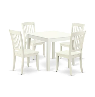 East West Furniture Dining Room Set Linen White