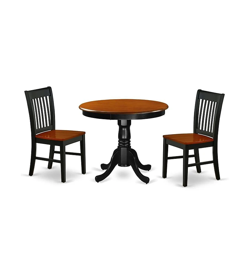 East West Furniture Dining Room Set Black & Cherry