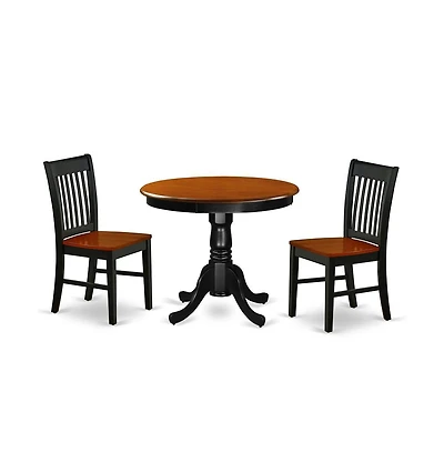 East West Furniture Dining Room Set Black & Cherry