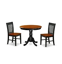 East West Furniture Dining Room Set Black & Cherry