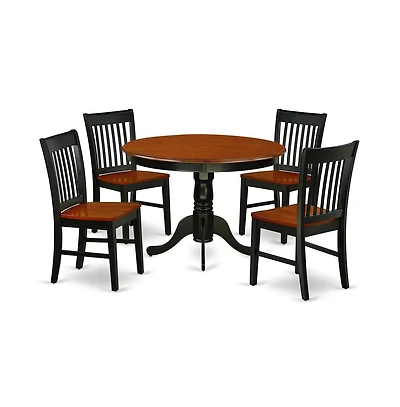 East West Furniture Dining Room Set Black & Cherry
