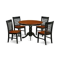 East West Furniture Dining Room Set Black & Cherry