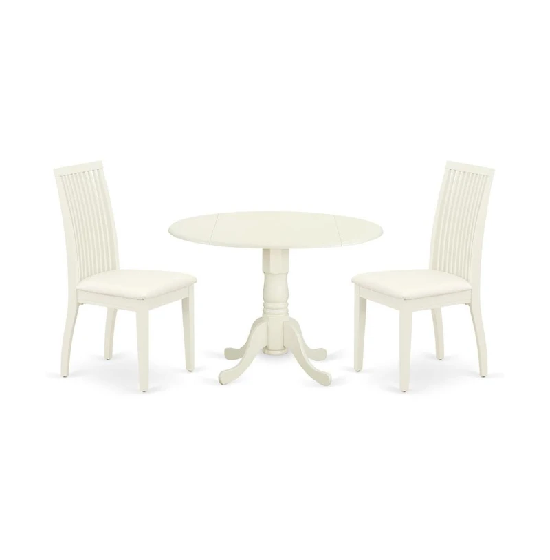 East West Furniture Dining Room Set Linen White