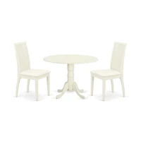 East West Furniture Dining Room Set Linen White