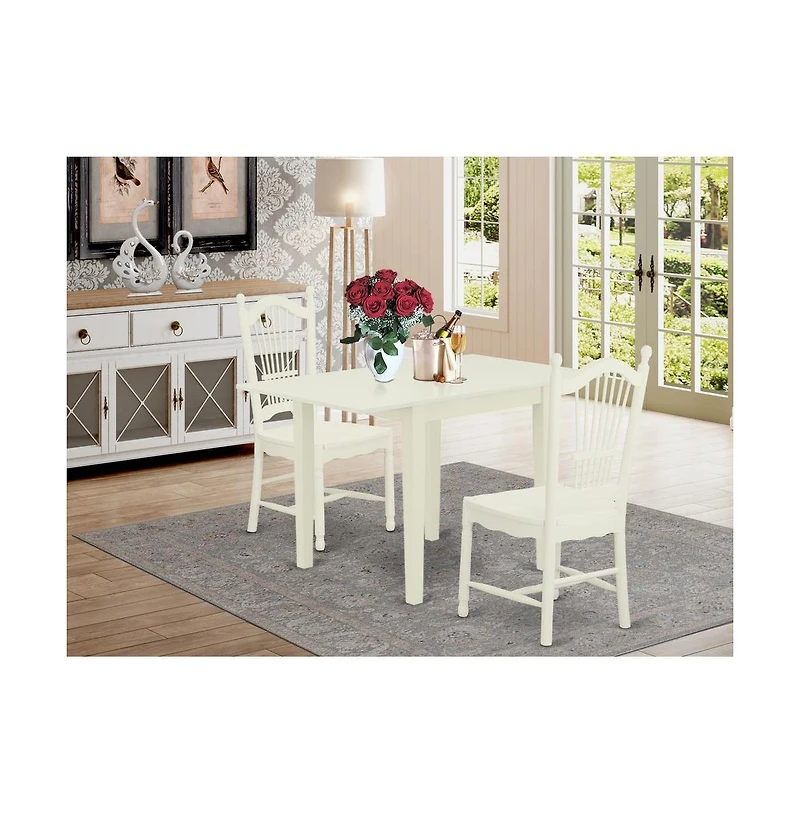 East West Furniture Dining Room Set Linen White