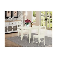 East West Furniture Dining Room Set Linen White