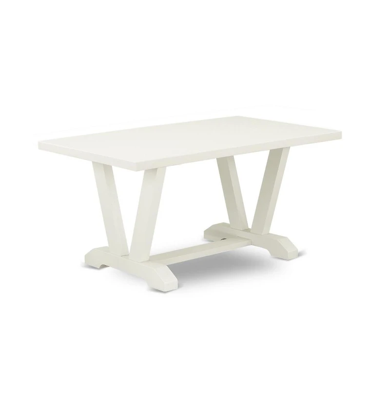 East West Furniture 5-Pc Dining Set Included 4 Dining chairs Upholstered Nails Head Seat and Stylish Chair Back and Rectangular Dining room Table with