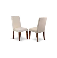 East West Furniture 5 Piece Dining Set Consists of 1 Drop Leaves Dining Table and 4 Cream Linen Fabric Dinning Chairs with High Back