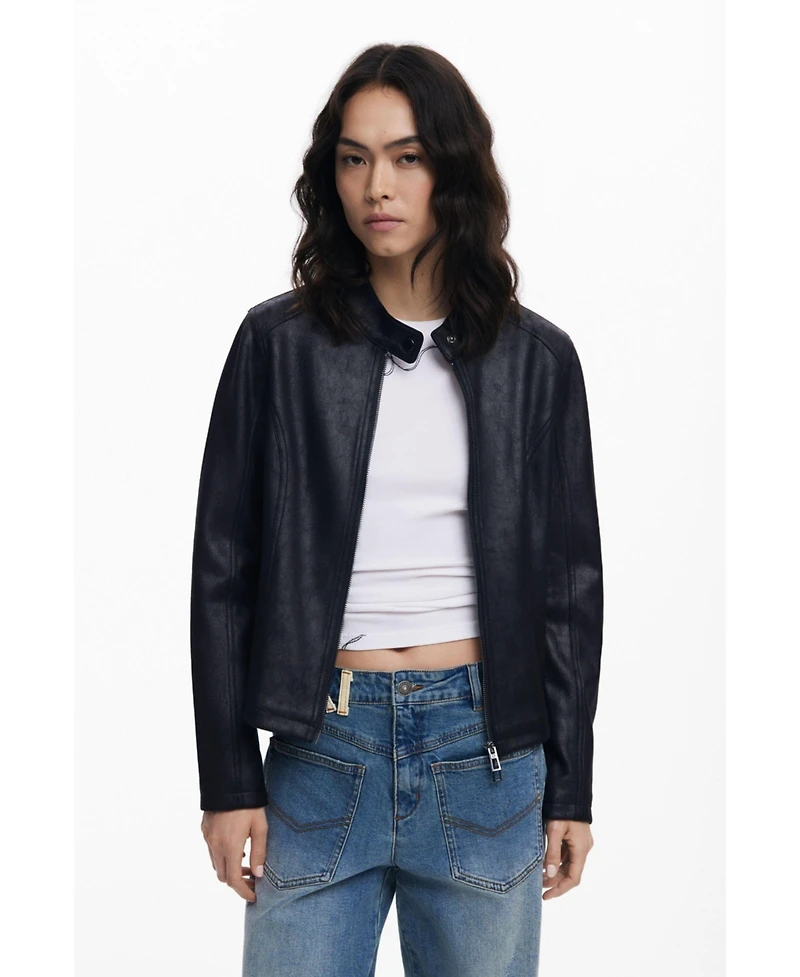 Desigual Women's Combined faux leather jacket