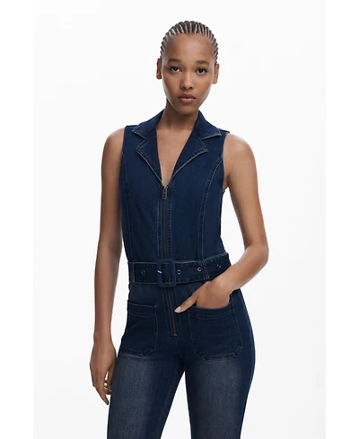Desigual Women's Flared denim jumpsuit