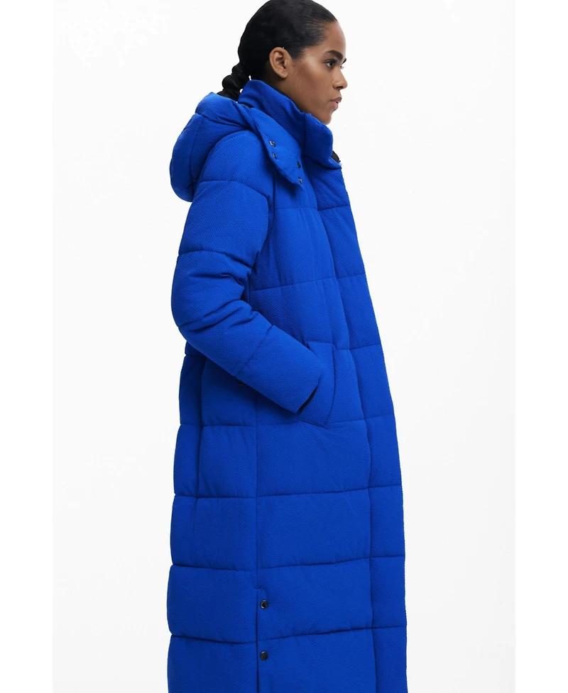 Desigual Women's Long padded jacket with belt