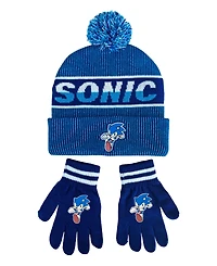 Sonic Big Boys 2-Piece Hat and Ribbed Knit Gloves Set