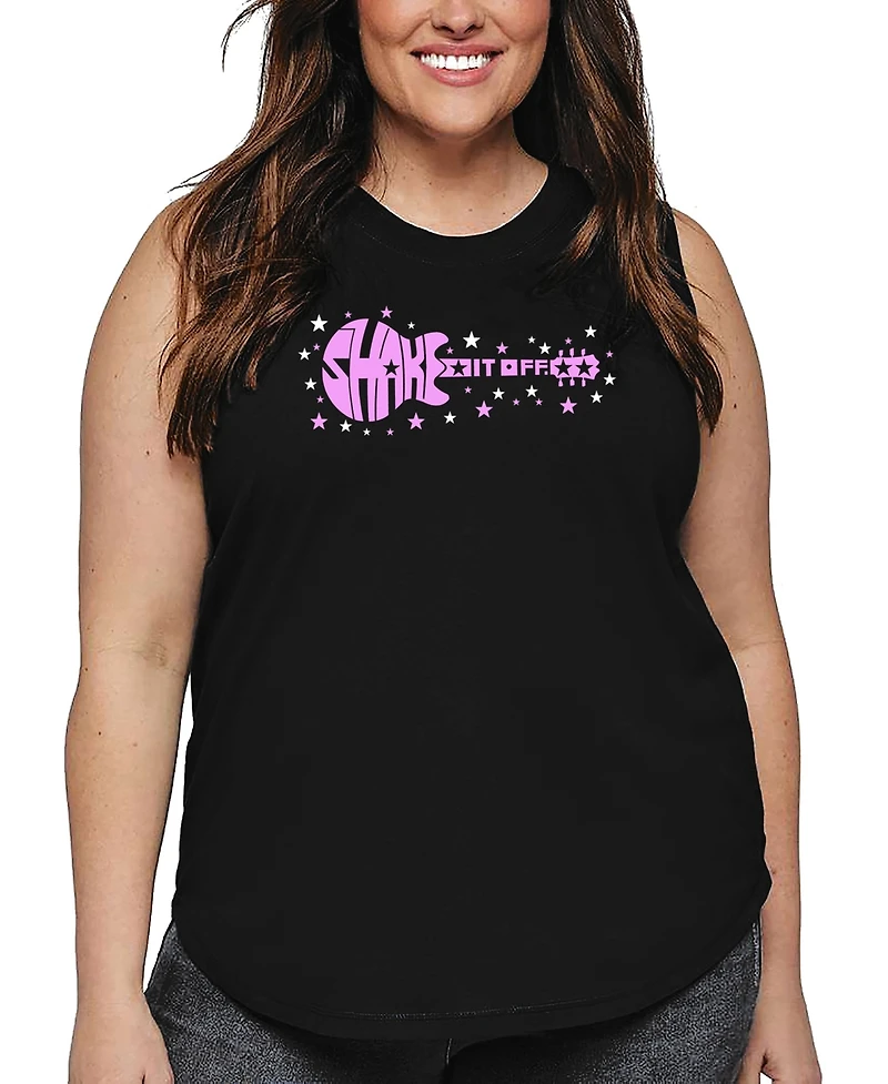 La Pop Art Plus Shake it Off Word Tank Top