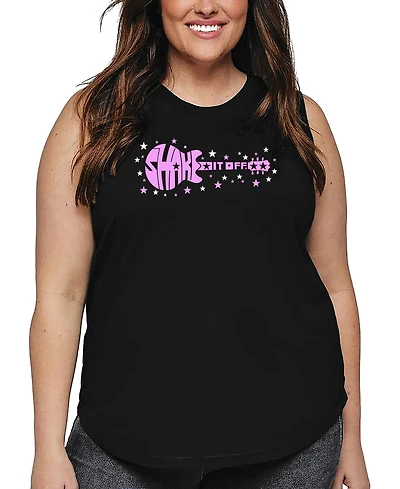 La Pop Art Plus Shake it Off Word Tank Top