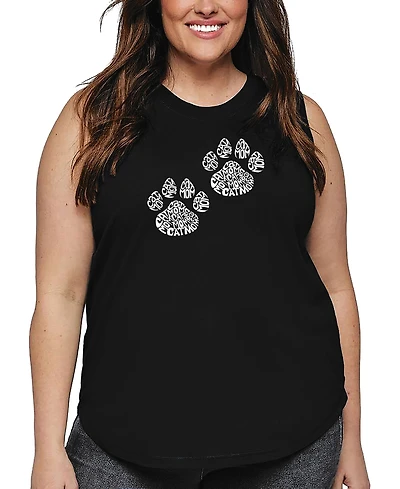 La Pop Art Plus Cat Mom Word Tank Top