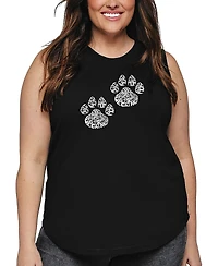 La Pop Art Plus Cat Mom Word Tank Top