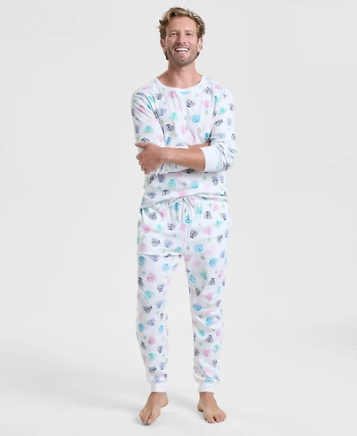Holiday Lane Men's Multi Menorah Cotton Pajama Set, Macy's Exclusive
