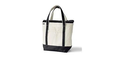 Lands' End Medium 5 Pocket Zip Top Canvas Tote Bag