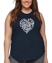 La Pop Art Plus Cursive Heart Word Tank Top