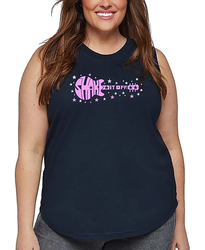 La Pop Art Plus Shake it Off Word Tank Top