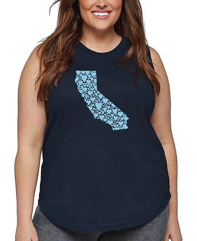 La Pop Art Plus California Hearts Word Tank Top