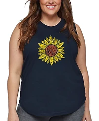 La Pop Art Plus Sunflower Word Tank Top