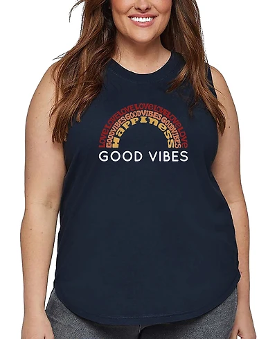 La Pop Art Plus Good Vibes Word Tank Top