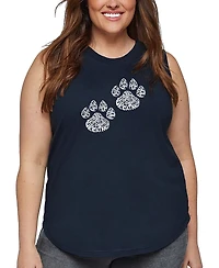 La Pop Art Plus Cat Mom Word Tank Top