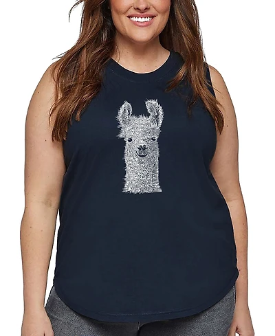 La Pop Art Plus Llama Word Tank Top