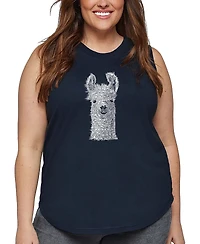 La Pop Art Plus Llama Word Tank Top