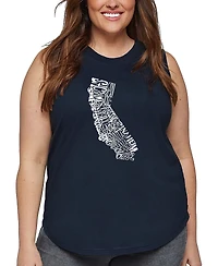 La Pop Art Plus California State Word Tank Top