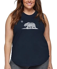 La Pop Art Plus California Bear Word Tank Top