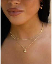 Zoe Lev Heart Lock Figaro Necklace