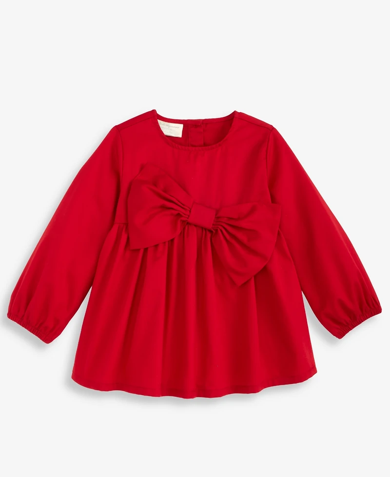 First Impressions Baby Girls Cotton Long-Sleeve Big-Bow Top & Pants, Macy's Exclusive