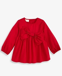 First Impressions Baby Girls Cotton Long-Sleeve Big-Bow Top & Pants, Macy's Exclusive