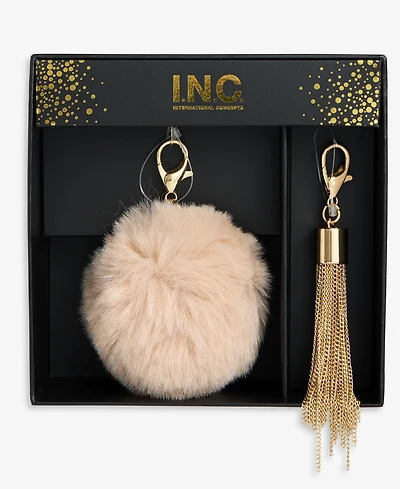 I.n.c. International Concepts Krayaa Faux-Fur Dangle Box Set Bag Charm, Macy's Exclusive
