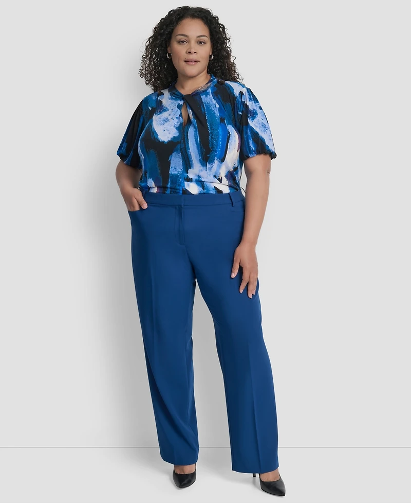 Dkny Plus Modern-Fit Straight-Leg Pants