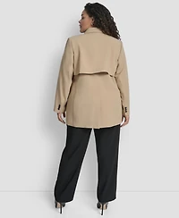 Dkny Plus Double Breasted Trench Jacket