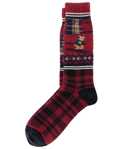 Polo Ralph Lauren Men's Holiday Patchwork Ribbed Cuff Socks