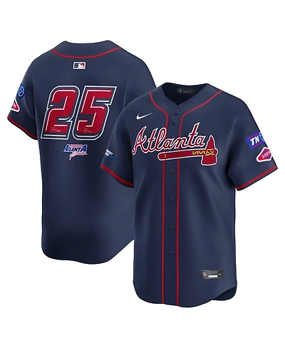 Nike Men's 25 Navy Atlanta Braves 2025 Mlb Speedway Classic Alternate Limited Jersey