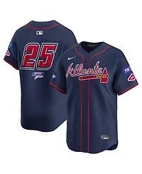 Nike Men's 25 Navy Atlanta Braves 2025 Mlb Speedway Classic Alternate Limited Jersey