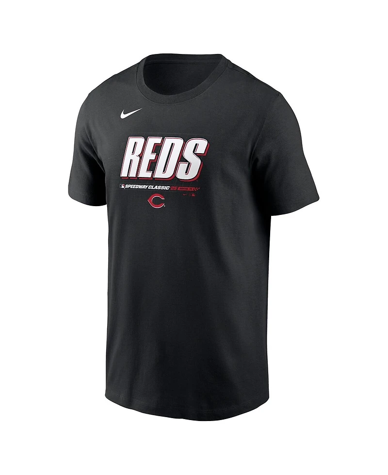 Nike Men's Black Cincinnati Reds 2025 Mlb Speedway Classic Wordmark T-Shirt