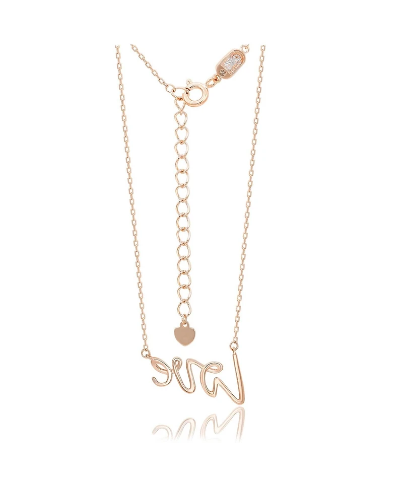 Suzy Levian Rose Sterling Silver "Love" Necklace